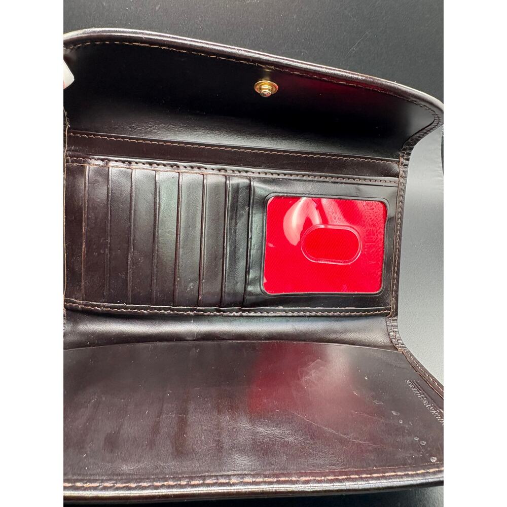 Dooney & Bourke Red Lizard Leather Continental Wallet Clutch Organizer Snap - Picture 9 of 15